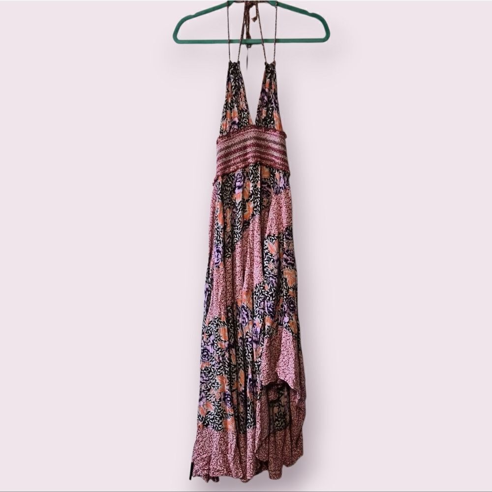 Free People Intimately Floral Print Gabriela Halter Open Back Boho Midi Dress XS